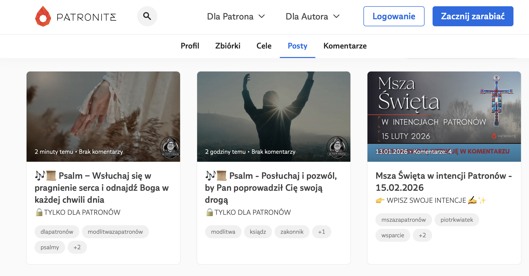 Dziękuję tym co wspierają